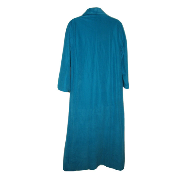 Raymodes Robe Button Up Full Length Tag Size 7 Union Made Teal Blue Vintage 70s - Picture 3 of 9